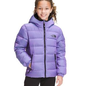 size youth large north face coat, reversible